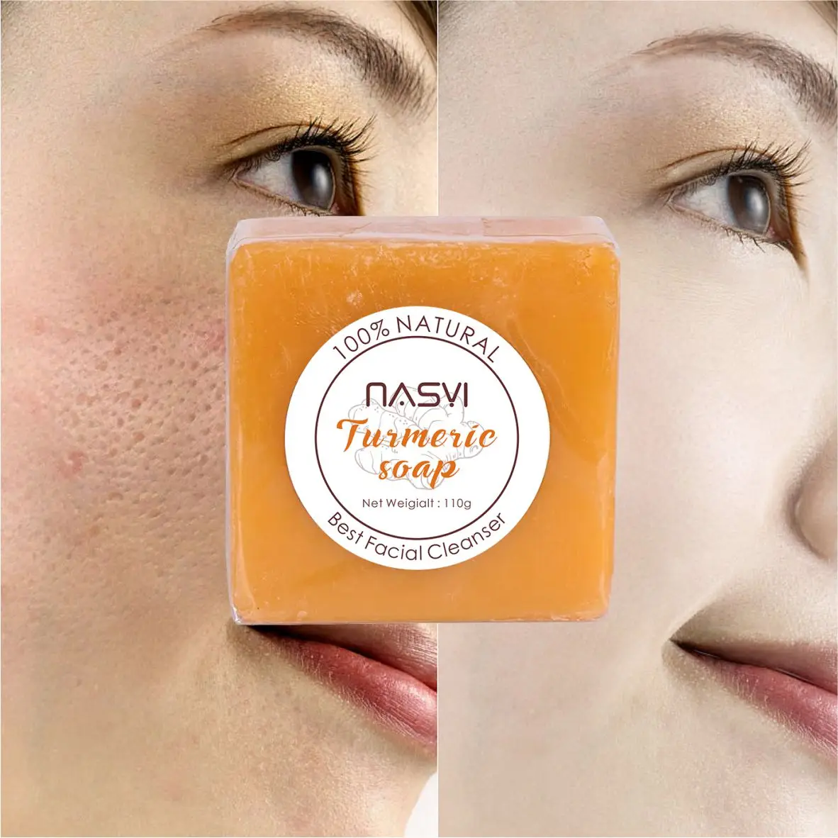 NASYI Private Natural Organic Turmeric Pawpaw Goat Milk Facial Soap Skin Care Lightening Whitening Handmade Face Bath Body Soap