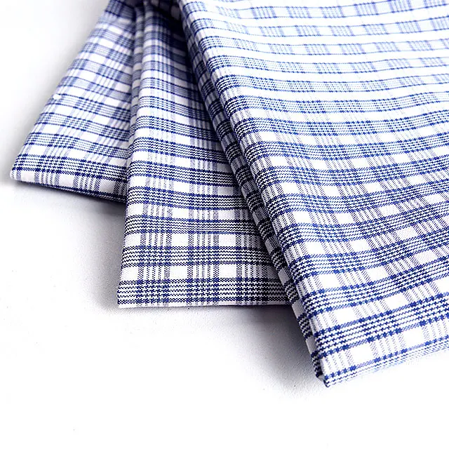 Eco-friendly TC plaid yarn dyed fabric polyester and cotton checked poplin fabric shirt dress skirt fabric