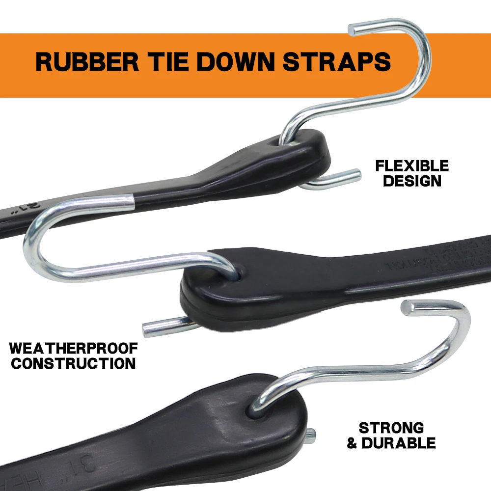 High elastic Tents lashing rubber band Adjustable Flat EPDM Rubber rope Tarpaulin tie down Strap