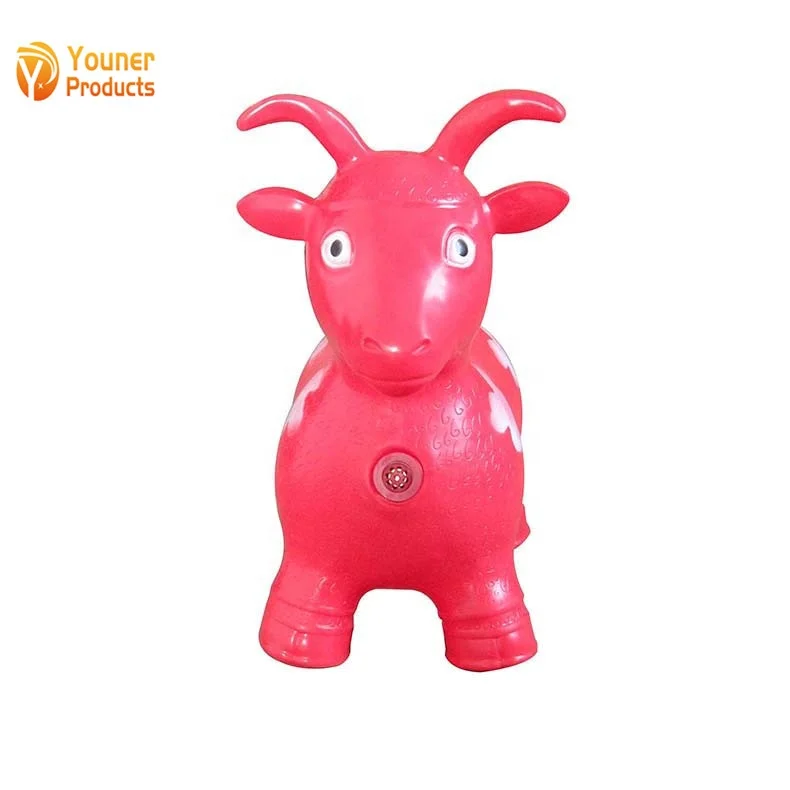 BSCI Factory directly jumping animal toy hoper goat Bouncer Animal toys for kids