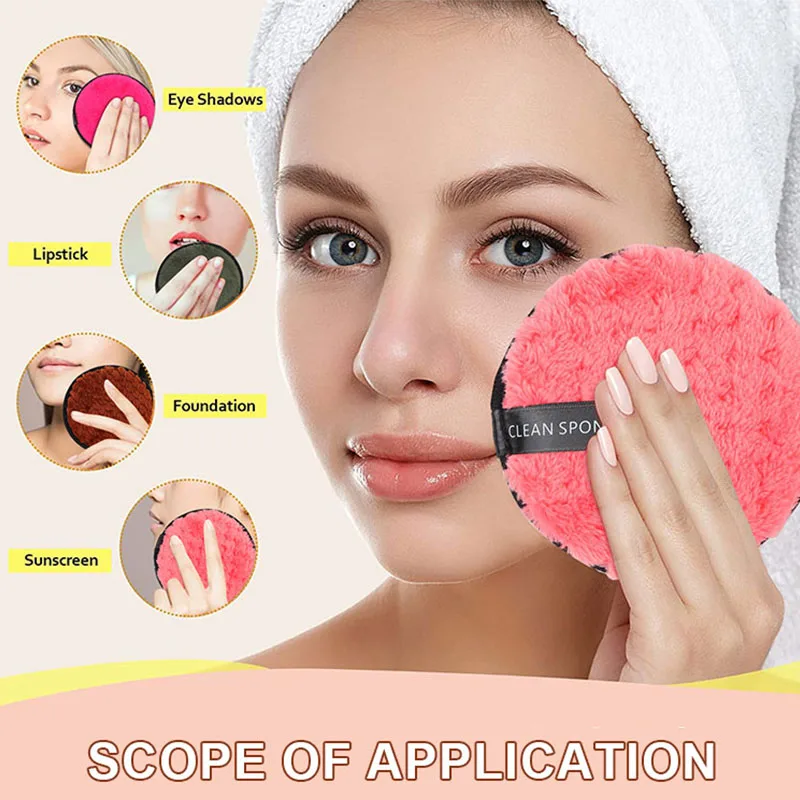 Eco Friendly Skin Beauty Microfiber Makeup Removal Pad Reusable Washable Cotton Face Clean Exfoliator Makeup Remover Cloths