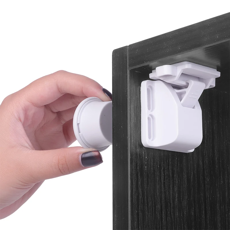  Adhesive Cabinet Fridge Drawer Lock Children Security Products Baby Magnetic Child
