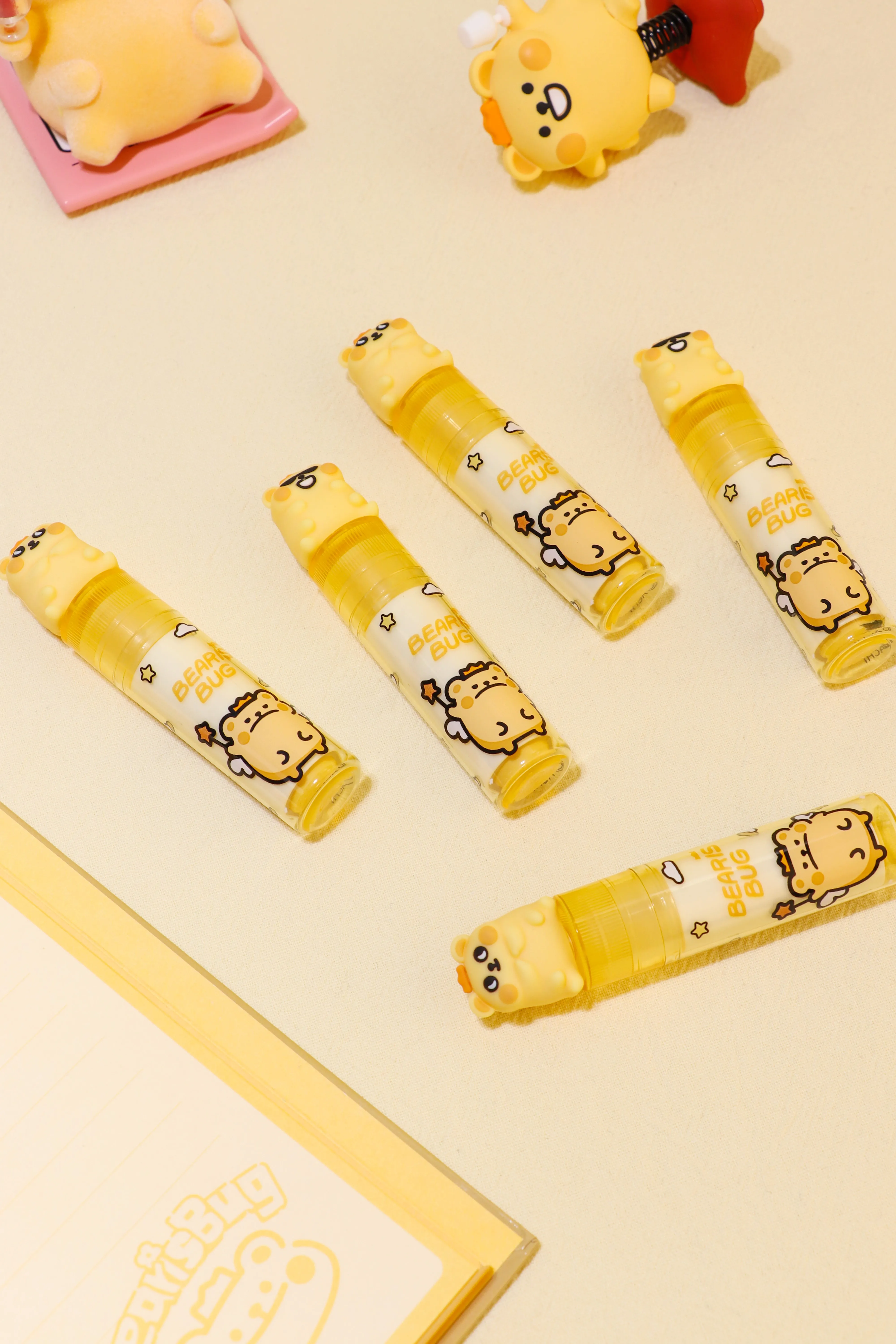 Manufacturer best selling school supplies children fancy cute kawaii 3d cute spiral bug bear  pencil eraser