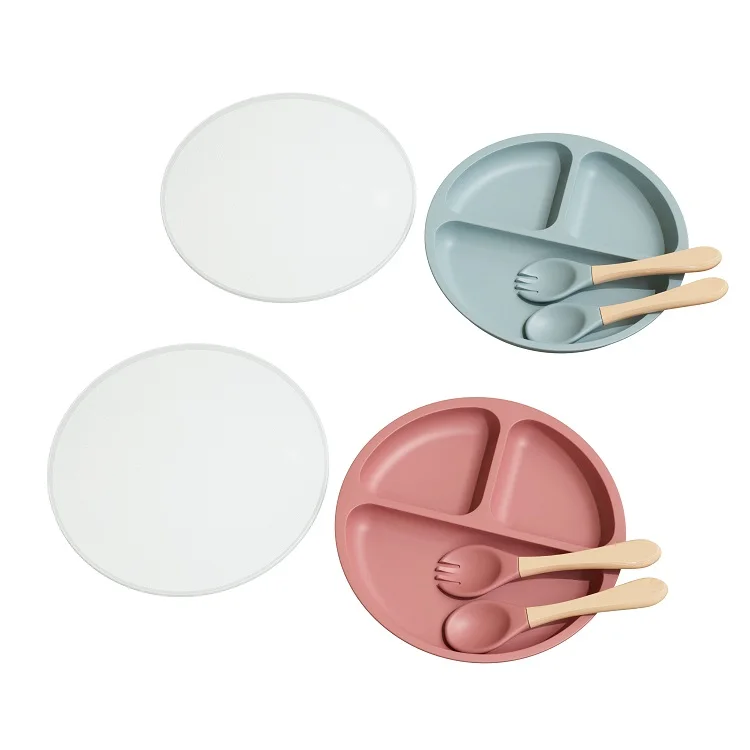 Food Grade Toddler Tableware Kids Dining Children Suction Bowl Plate Silicone weaning Baby Feeding Set