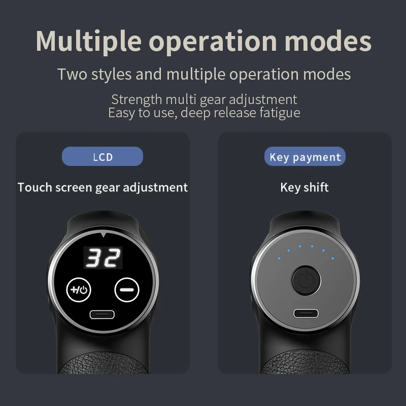 HB-008 Handheld 3200 Speed Deep Tissue Myofascial Massage Gun with Touch Screen for fascial Massagers