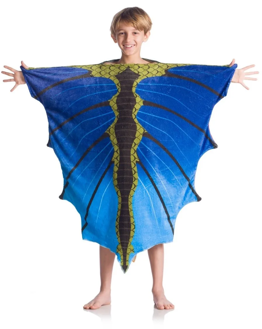 100% POLYESTER HIGH QUALITY COZY SUPER SOFT DRAGON FLEECE  WEREABLE KID BLANKET WITH SLEEVES RED WHOLESALE