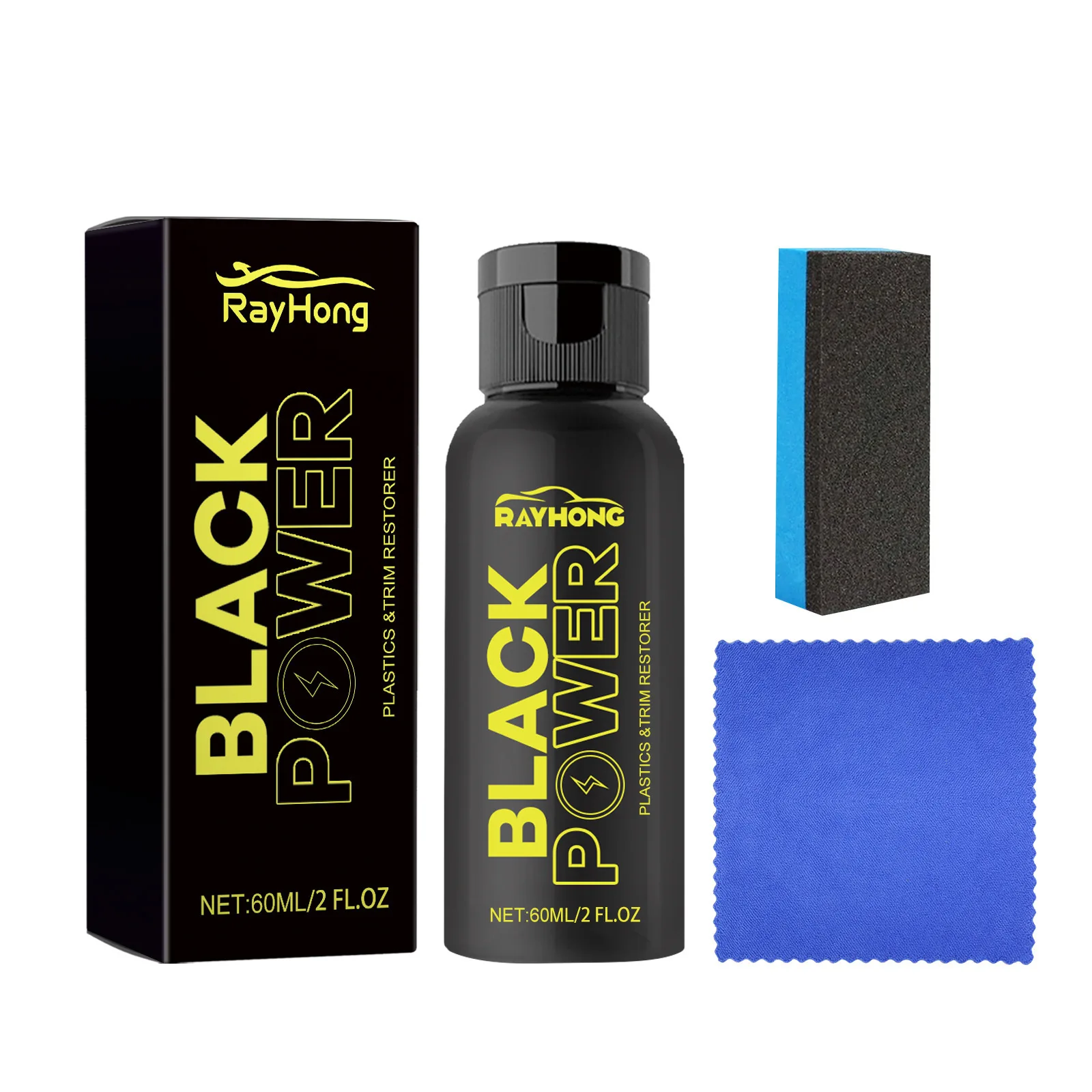 Rayhong Car Dash Board Engine Cover Restorer Instrument Panel Plastic Body Refurbishing Agent Black Power Plastic Trim Restorer