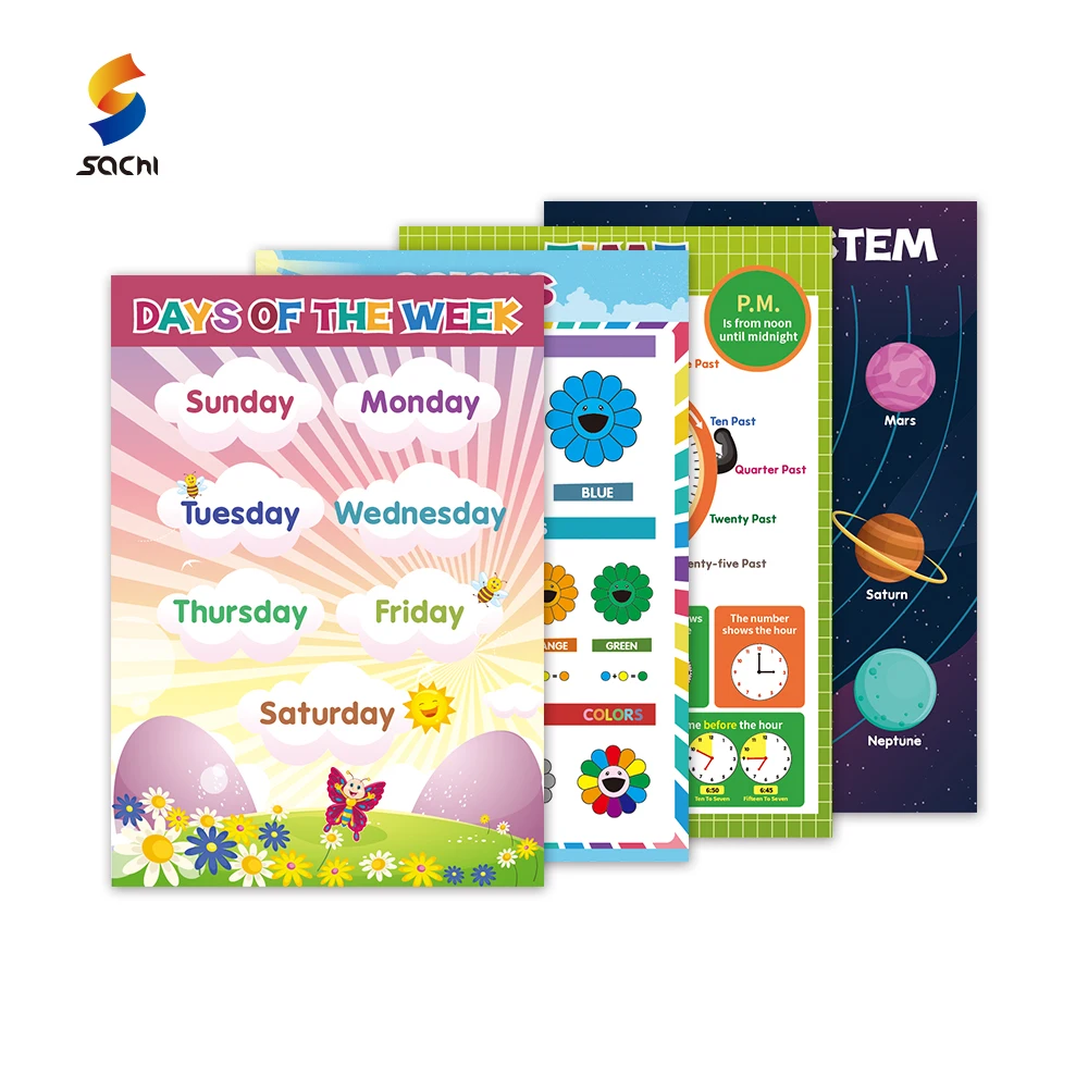 Пользовательские ABC плакат Алфавит английский и испанский говорящий красочные двойные ламинированные образовательные Плакаты для детей