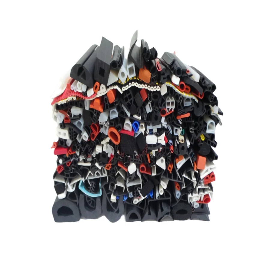Custom Closed Cell Extruded Silicone EPDM Foam Sponge Rubber Seal Strip Profiles