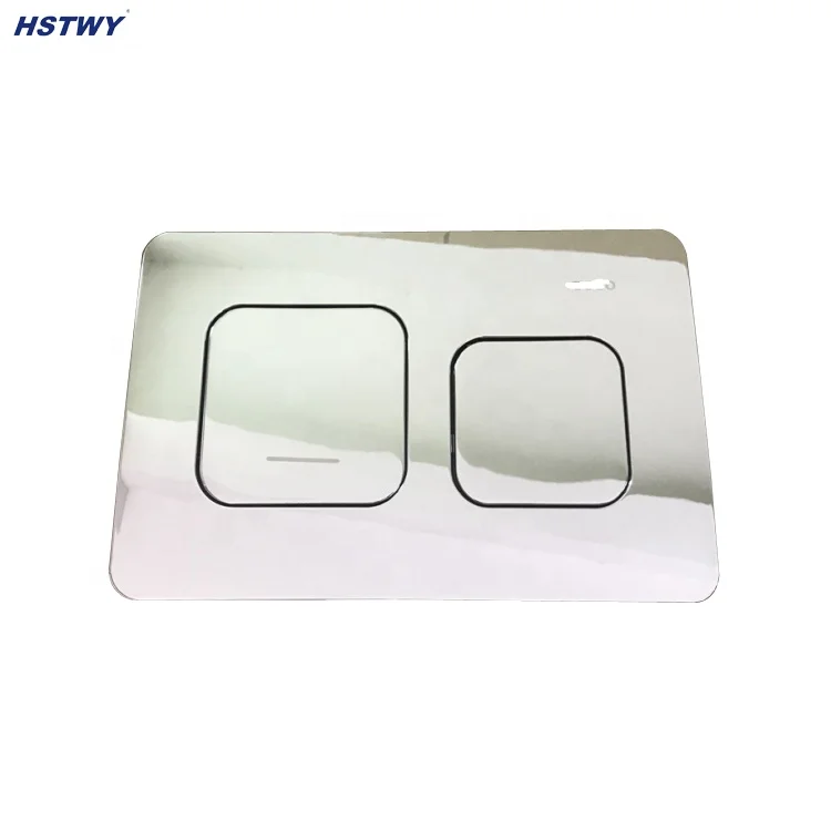 Dual Flush Panel Toilet Tank Plate with Chrome Silver-White and Black Buttons Wall-Mounted Dual Button Trial Actuator