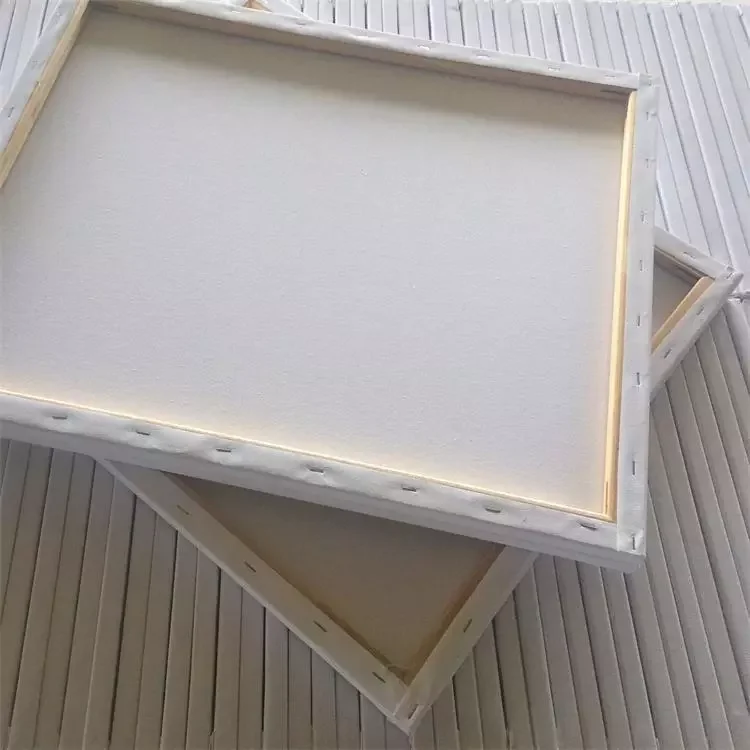 Art supplier 16*20 in pure cotton paulownia wood back staple blank stretched canvas paintings