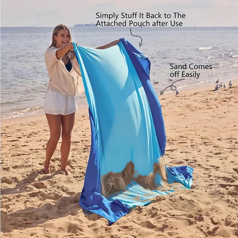 BENOY Outdoor Beach Blanket Sand proof Waterproof Sand Free Mat Beach Pocket Blanket Folding Beach Mat Sand proof in Stock