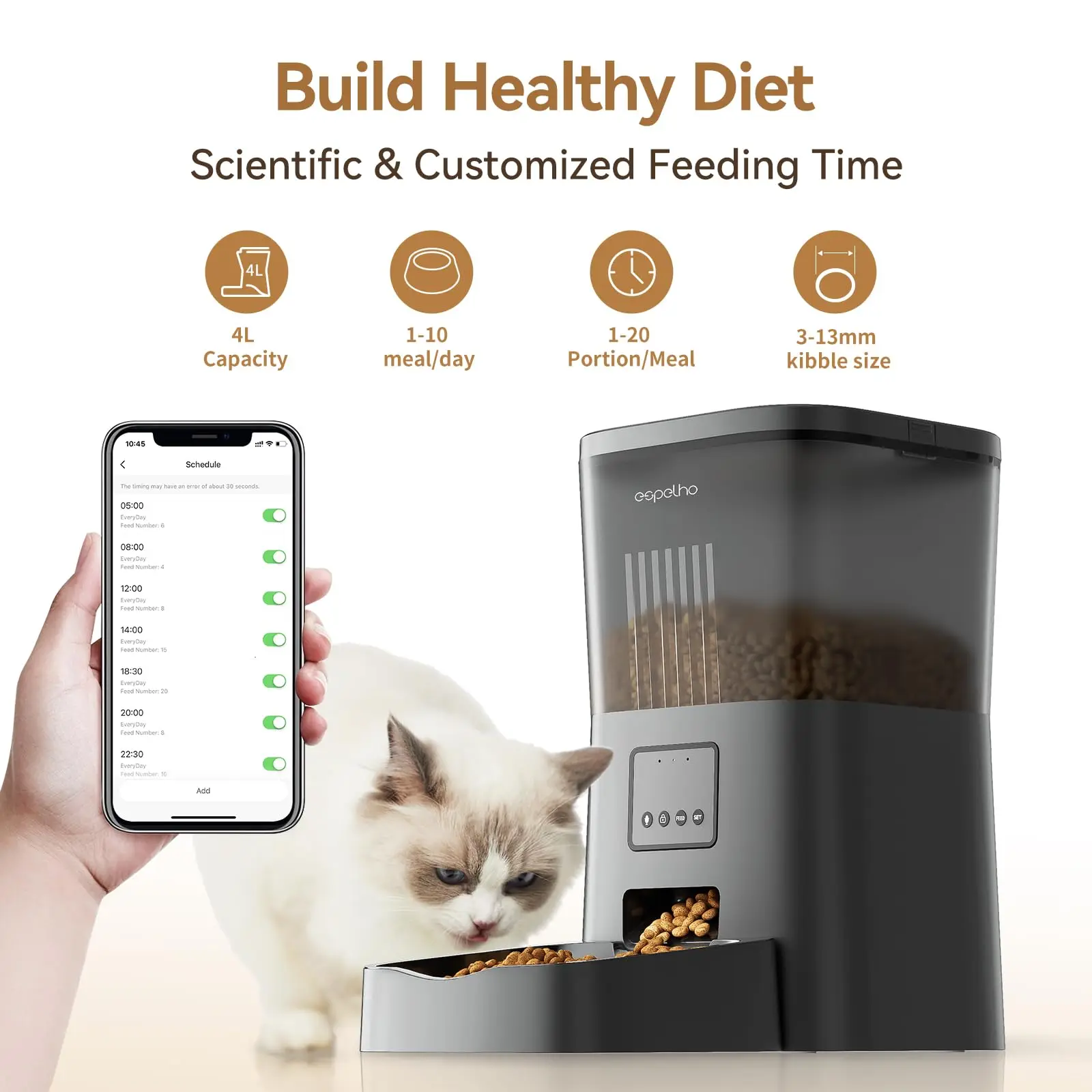 Best Selling Trending Dropshipping Automatic Dog Feeder Timer Auto Pet Cat Dry Food Dispenser With Clog