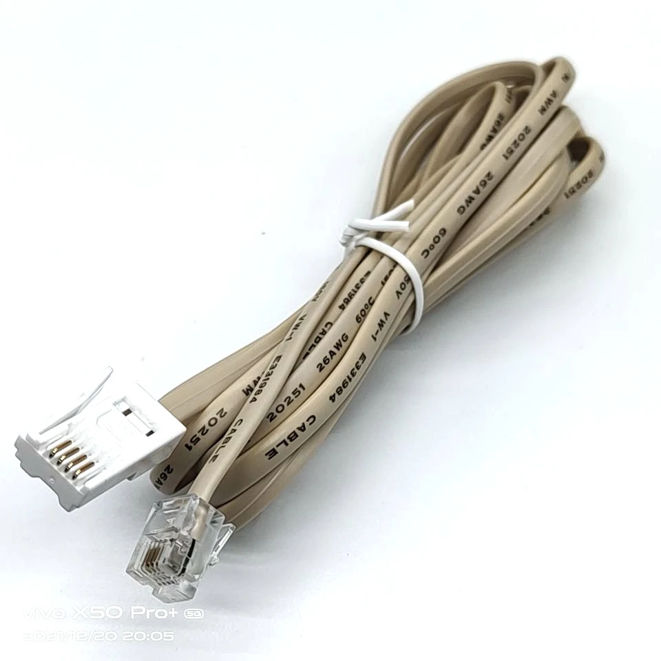Telephone line plug to RJ11 cross telephone cable extension British BT plug to RJ11 cable