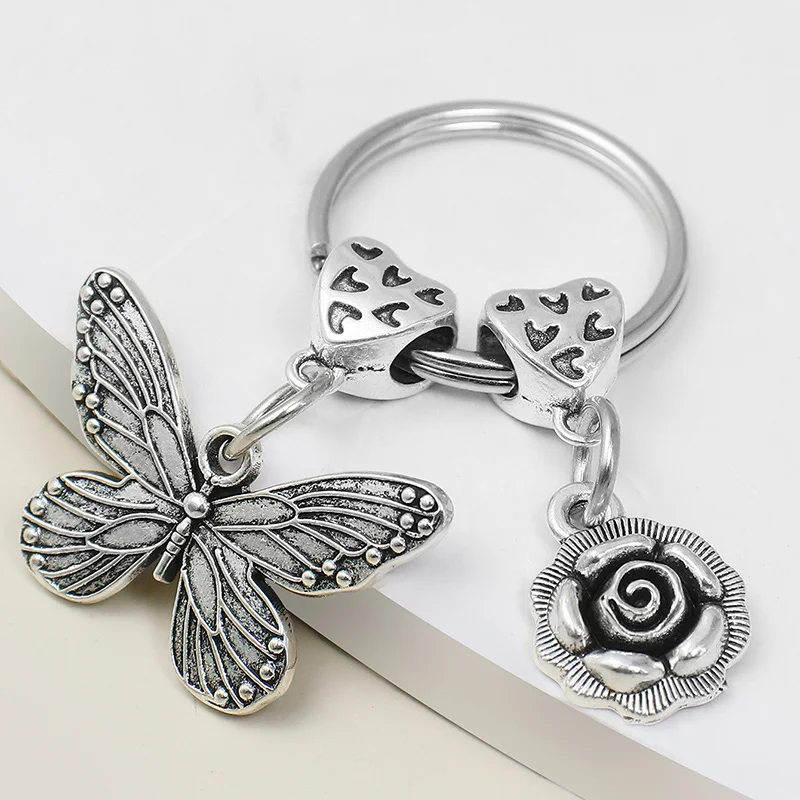New fashion retro butterfly dragonfly eagle keychain charm bag personalized pendant car decorations birthday present