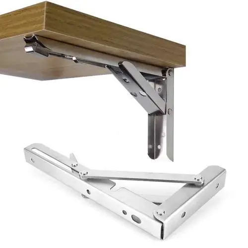 heavy duty angle triangle hardware hidden folding adjustable mounting metal table shelf table brackets