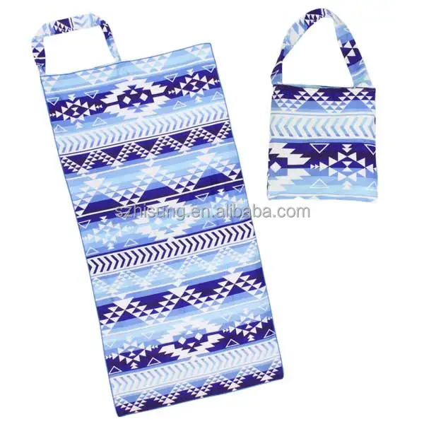 China Supplier New brand OEM Designer Pattern 100% Cotton Terry Towelling Summer Beach Towel Bag
