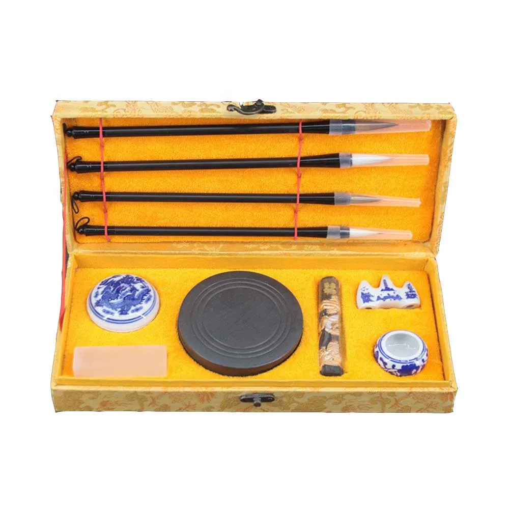 Customizable Chinese Calligraphy Set Gift Box Packages Chinese Calligraphy Brush For Four Treasures Of Study