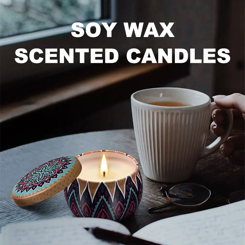 Top Selling Wholesale Luxury Private Label Gift Set Metal Aroma Tins Jar Natural Soy Wax Scented Candles