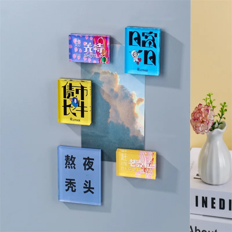 Hot Selling High Quality Children Education Acrylic Magnetic Stickers Home Letters Teaching Cartoon Refrigerator Magnets