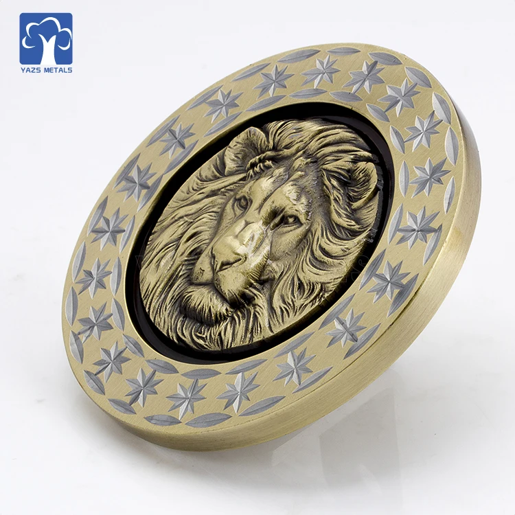 Lion Gold Metal Souvenir Copper 3d No Minimum Antique Nickel Challenge Coin