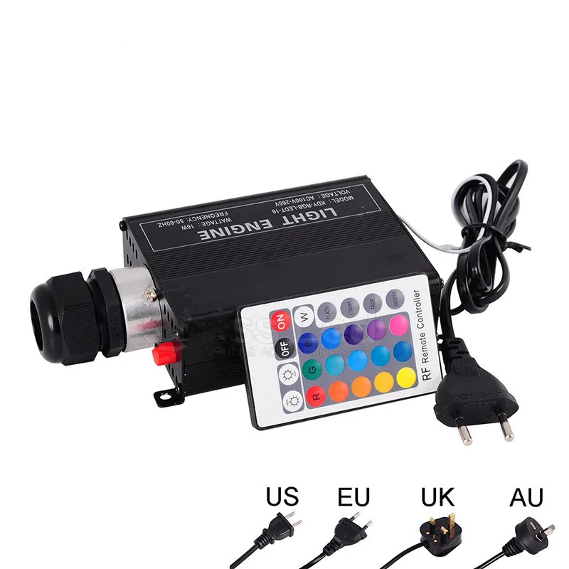  Акция 16 Вт RGB led волокно PMMA) со светящимся пластмассовым наконечником драйвер с 24-кнопочный пульт дистанционного управления