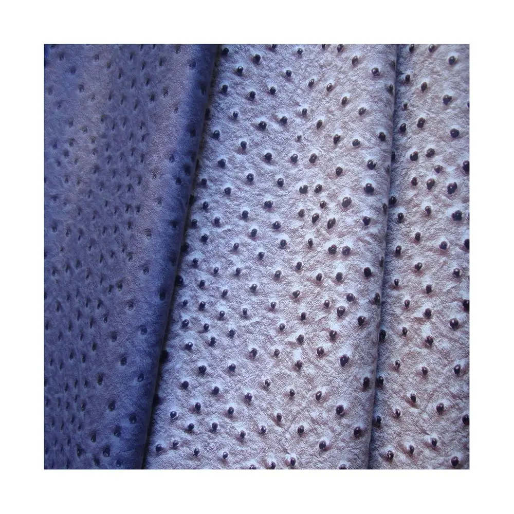 ostrich grain pu rexine synthetic artifical leather fabric for making bags/ostrich texture pu rexinefaux ostrich grain leather