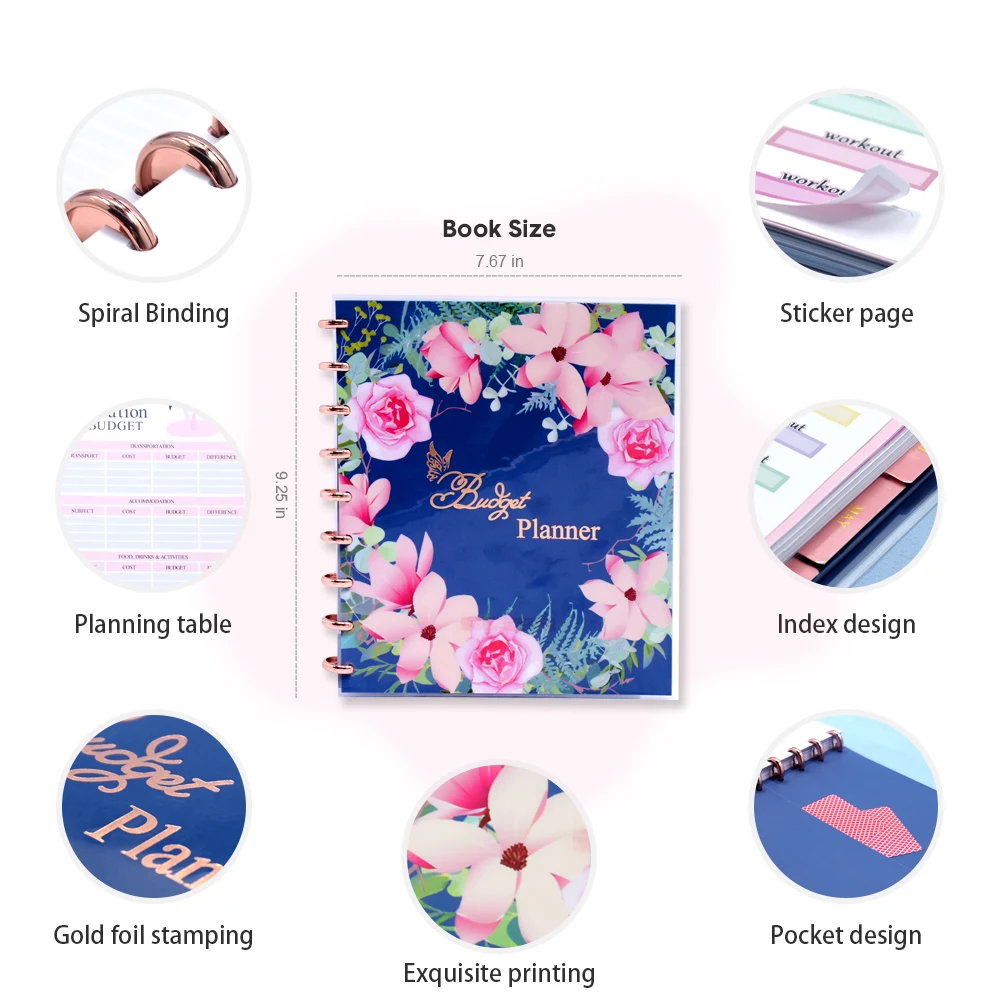 Custom Logo 2024 A5 Pink Spiral Weekly Monthly Manifestation Goal Dairy Journal Planner Agenda Notebook Printing