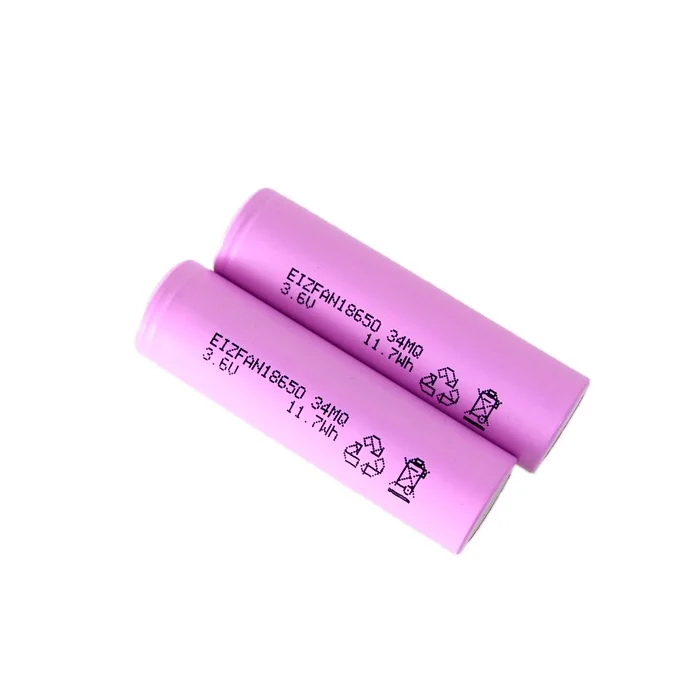 Eizfan 18650 34MQ Lithium Rechargeable Battery 3.7V 18650 3400mAh Li ion Battery Cell Replacement for samsung 35E and MJ1 Cells