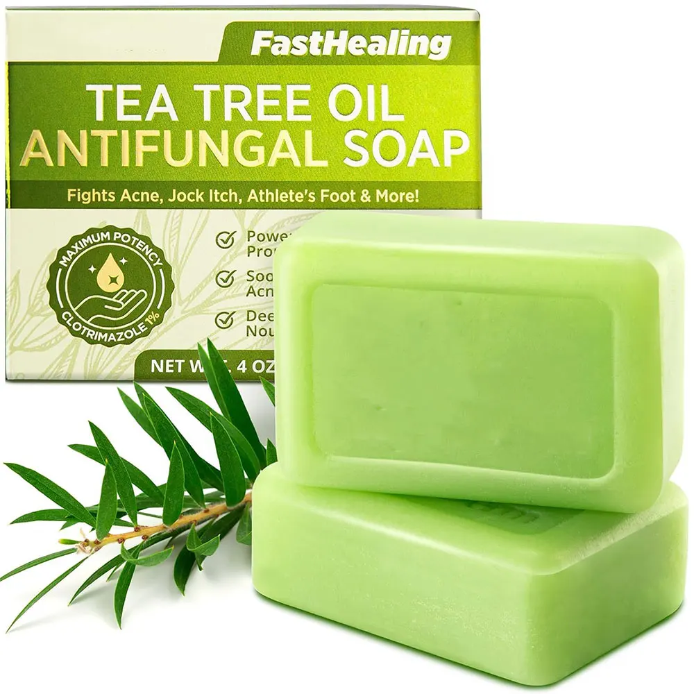 OEM/ODM Handmade All Natural Organic Antifungal Antibacterial Tea Tree Soap for Face & Body