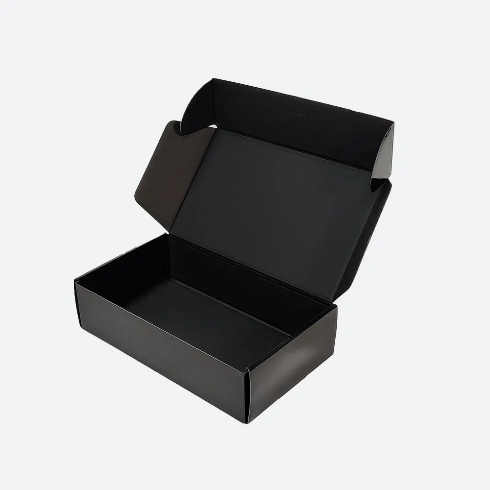 Custom Double Wall Corrugated Box Rectangle Black Box Corrugated Carton