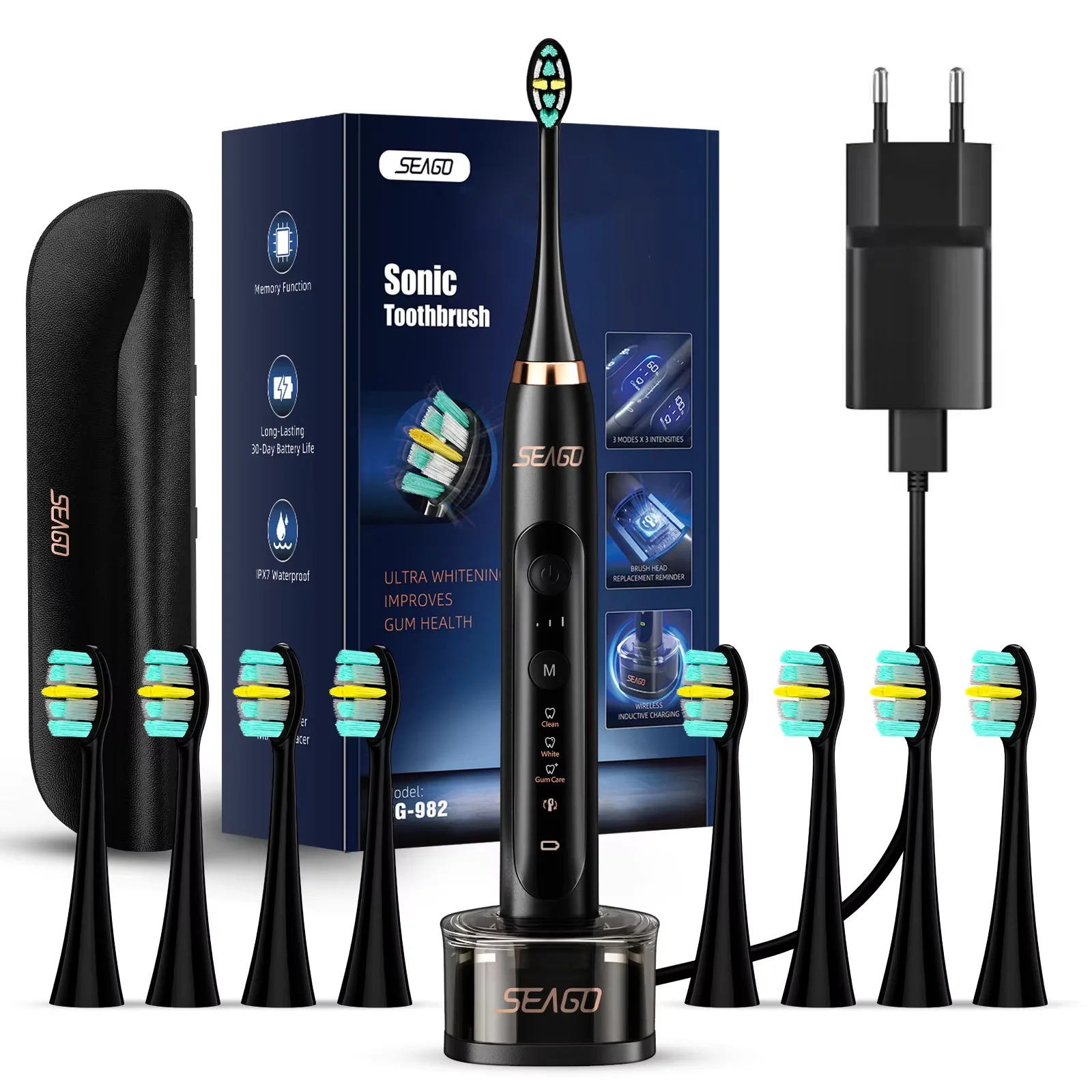 2024 Seago Hot Selling BSCI Approved Private Label Best Wholesale Smart Tooth Brush Electric Toothbrush With Travel Case