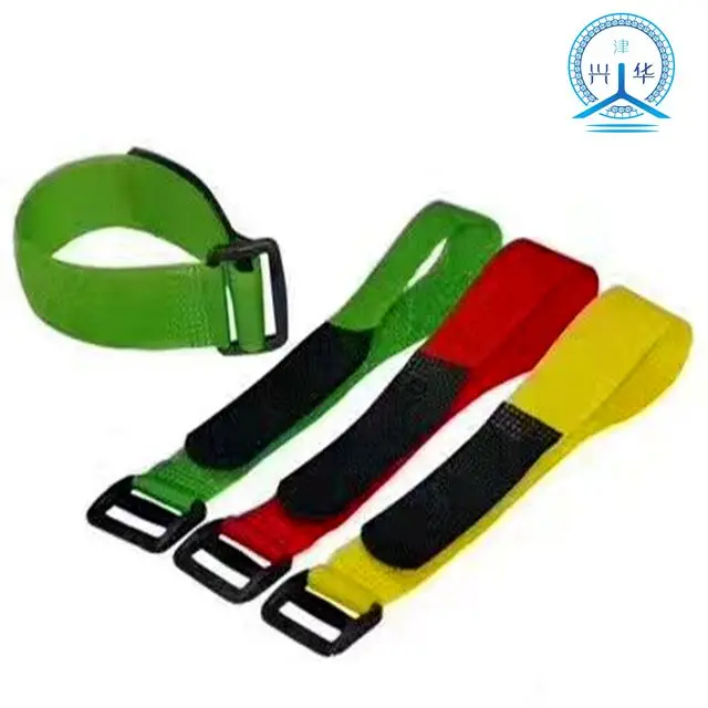 Industrial Strong Webbing Base Buckle Adjustable Hook and Loop Strap Low MOQ Velcroes Cable Tie
