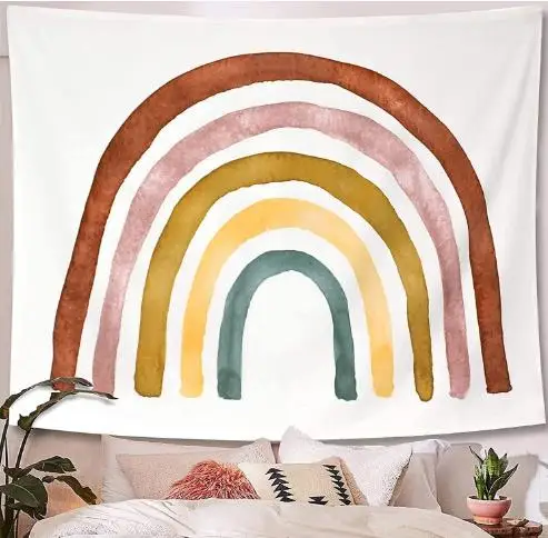 Rainbow tapestry wall decoration with high quality duck cotton