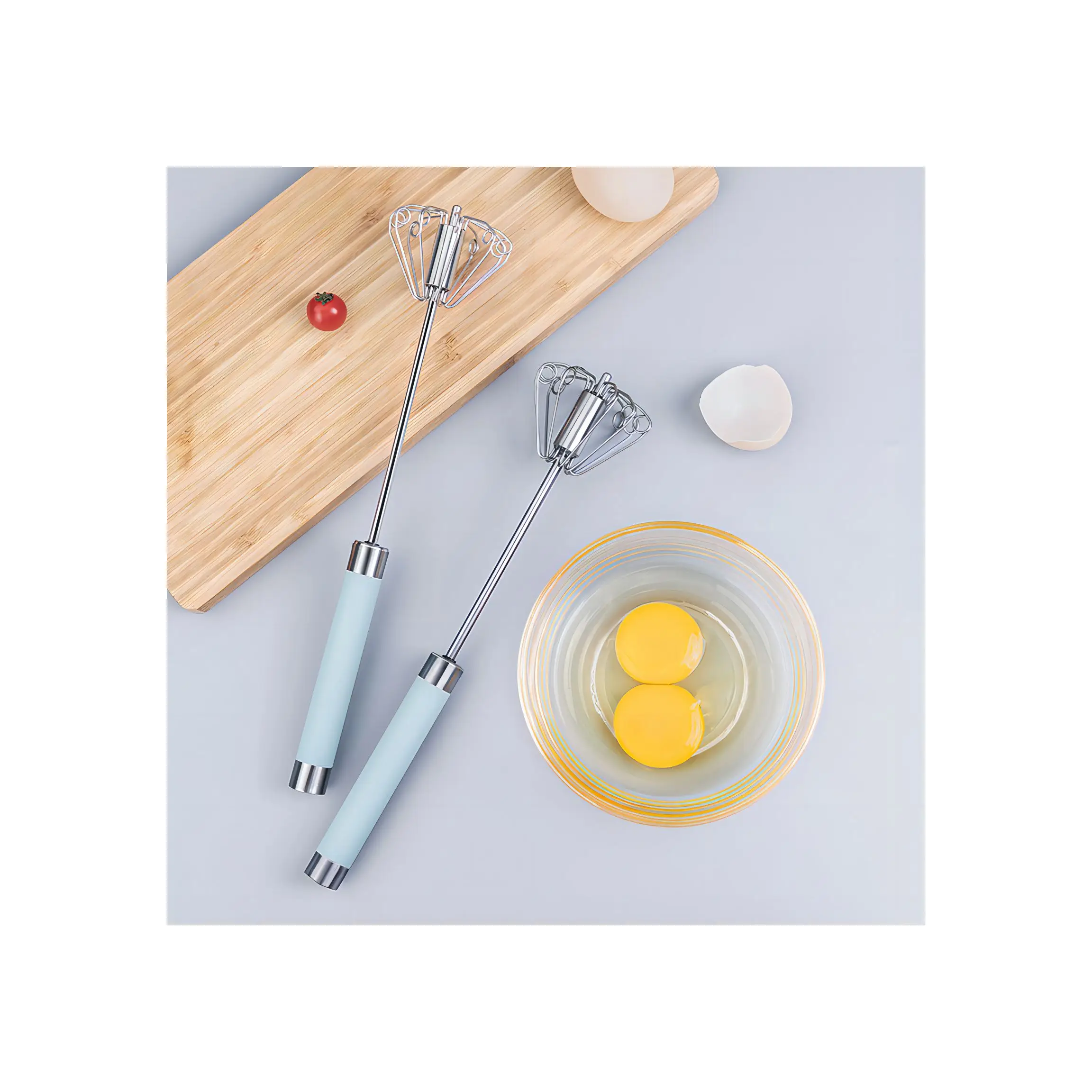 High Quality Household Kitchen Bakeware Tool Automatic Egg Mixer Manual Stainless Steel Egg Whisk Beater kitchen tools & gadgets