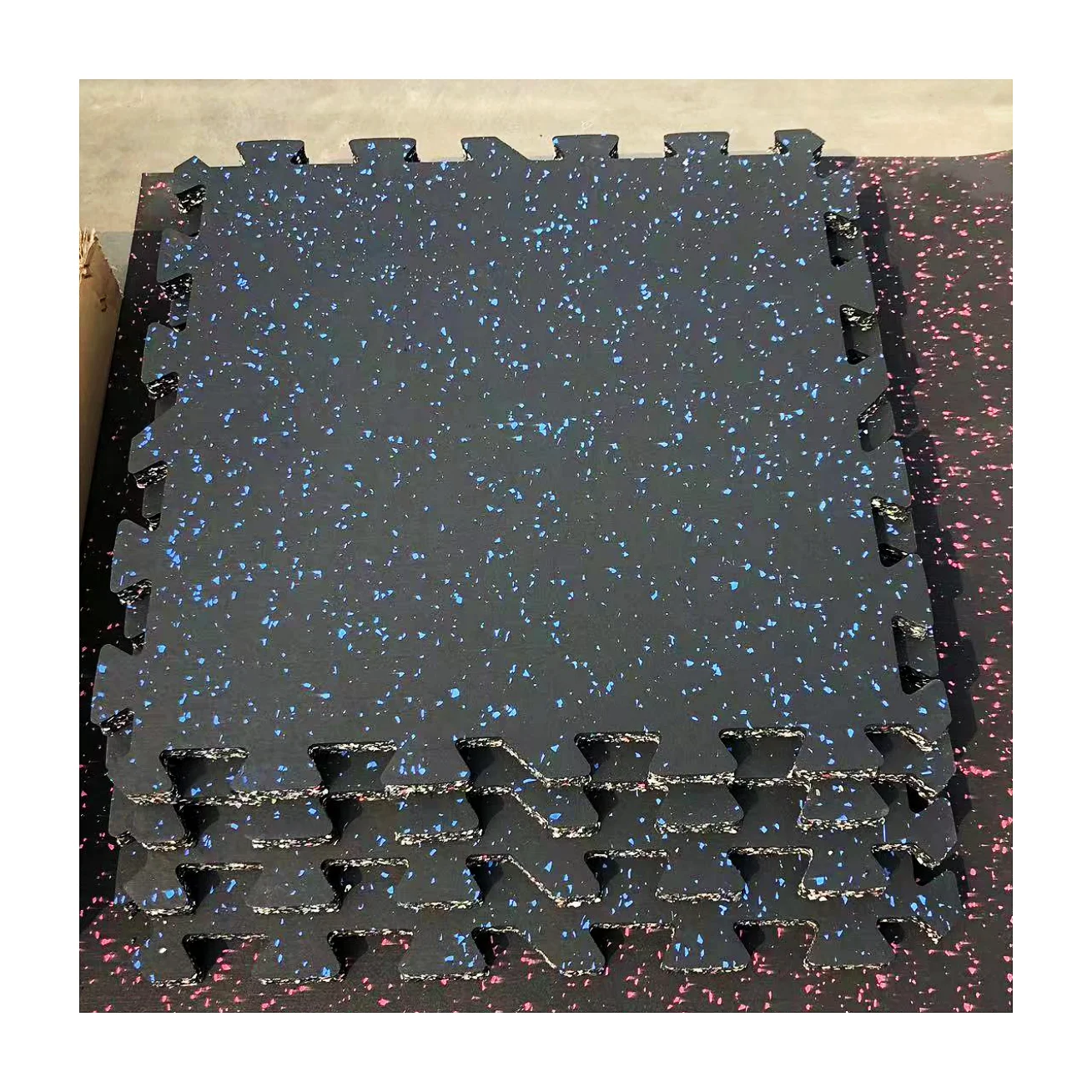 Black+epdm Interlocking Rubber Mat for Gym Flooring Tiles Rubber