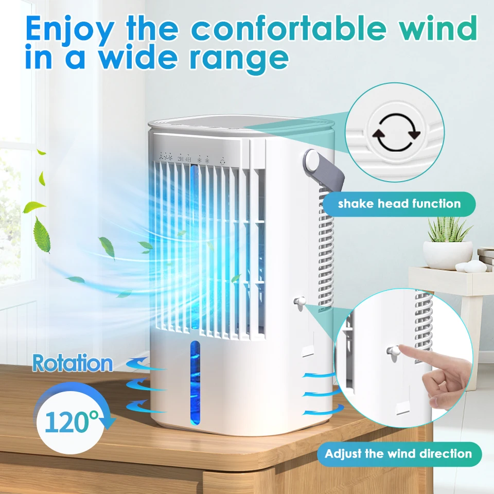 OEM Custom Mini Portable Personal Air Cooler Fan with Led Light USB Cool