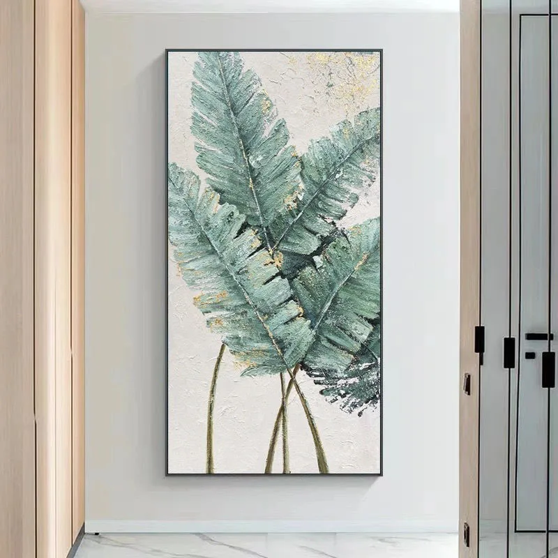 Nordic Simple Style Decoration wall art home decor living room natural abstract gold leaf canvas 100% handpainted paintings