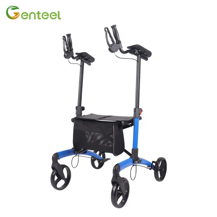 Medical Supplies Portable Outdoor Rollator Height Adjustable Rollator Aluminum Stand Up Rollator With Four Wheels For Elderly