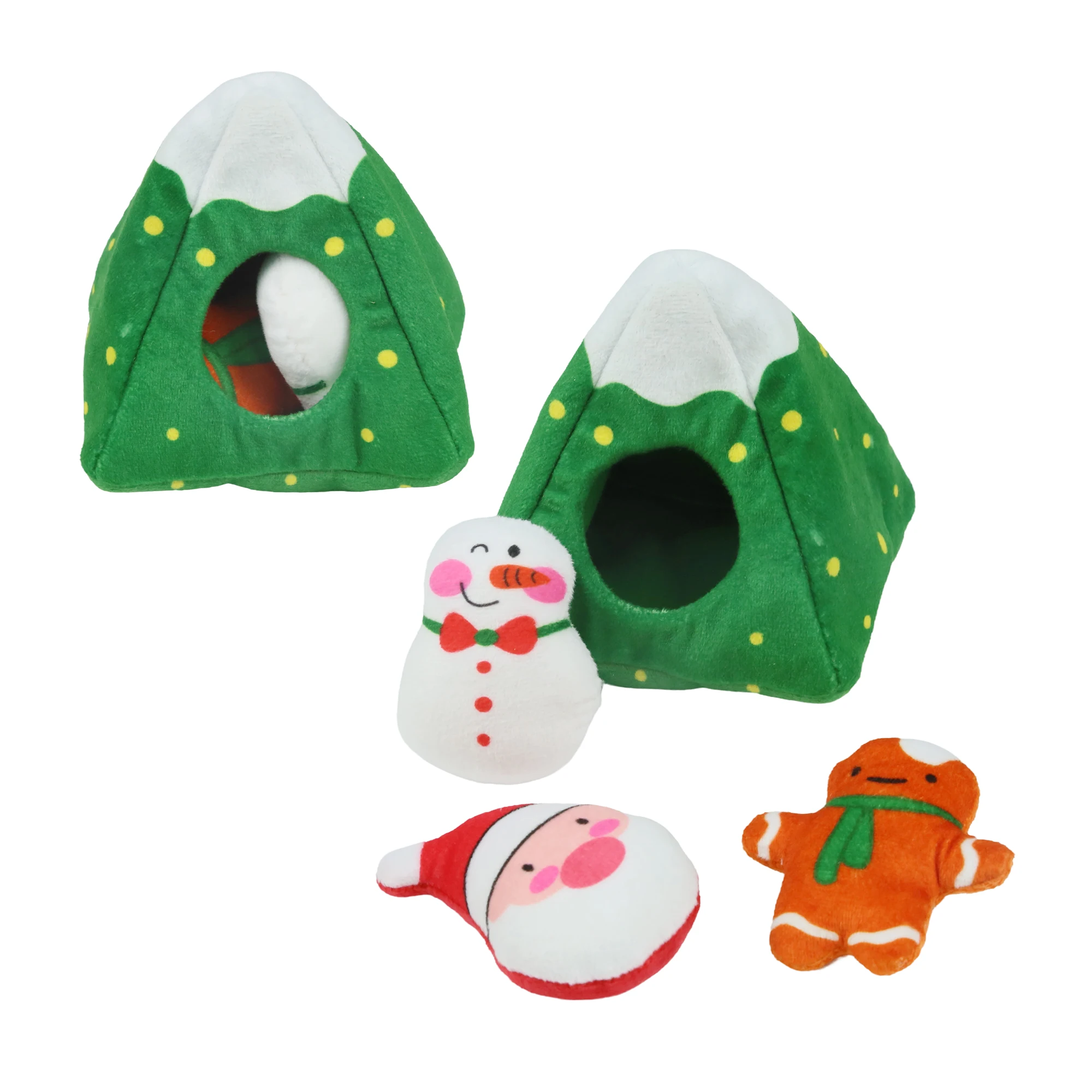 C4P independent design hCustom Interactive hide and seek dog toy Plush christmas Toys Squeak Interactive  Burrow Puzzle Chew