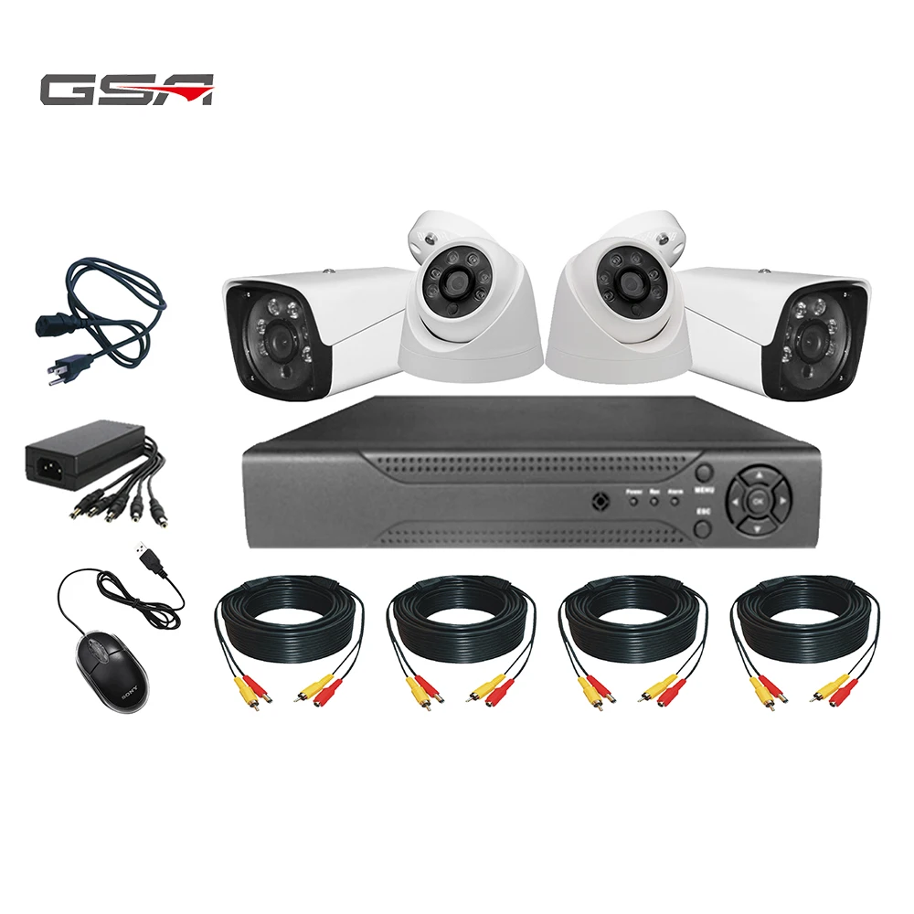 GSA Home Security HD 2MP 1080P AHD 4ch dvr cctv camera kit 4CH Video DVR Kit