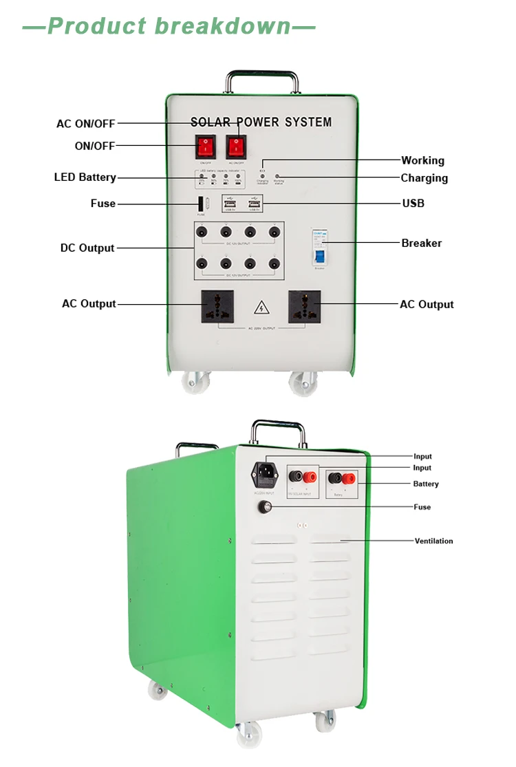 300w 500w 1000w 1500w complete set solar panel kit solar energy system with battery and dc port<