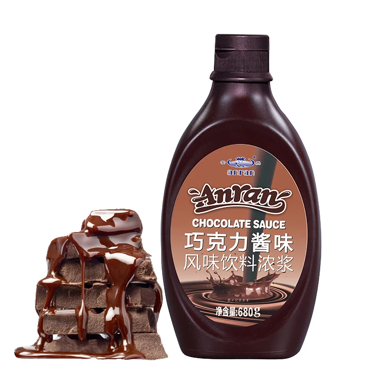 680g Wholesale Bottle Liquid Chocolate Sauce for Milk Tea Shop/Baking/Ice Cream