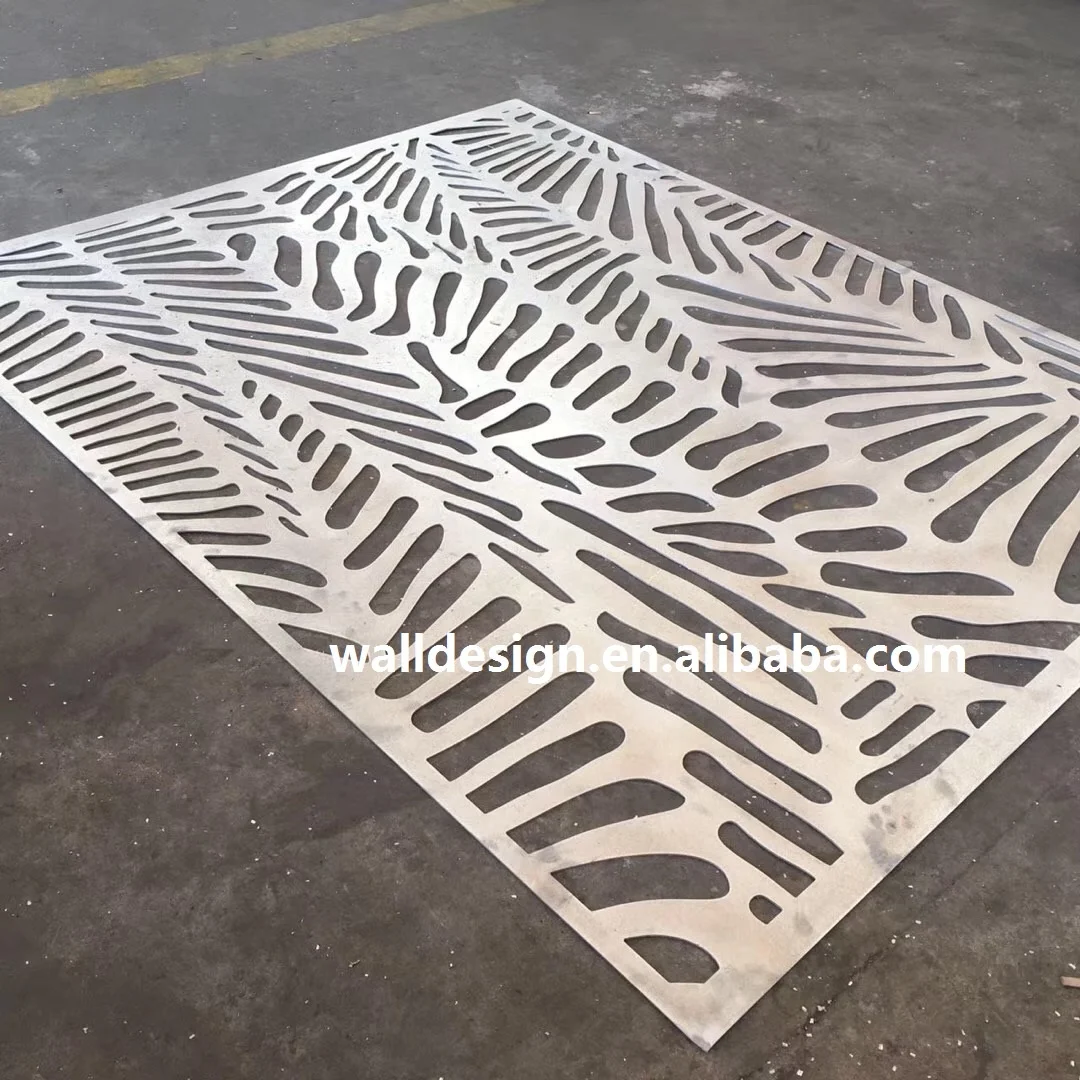 customized laser cut aluminum mesh metal decorative privacy garden perforated fence