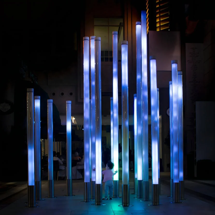 Outdoor Waterproof 2meter 360 RGB Light Column Programmable DMX LED Pixel Tube Garden Landscape Lights