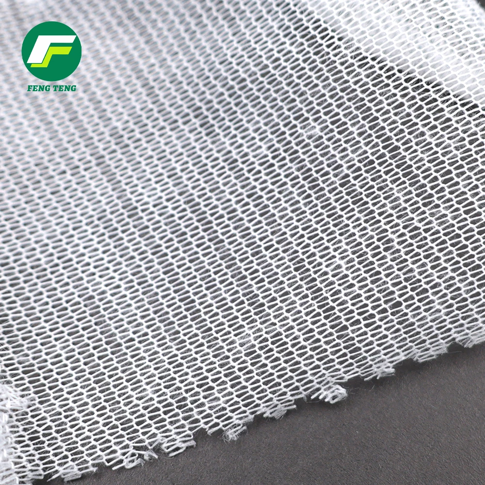 104 75D Polyester Knit Soft Hexagonal Tulle Mesh Net Big Hole Fabric For Leather knitted lining