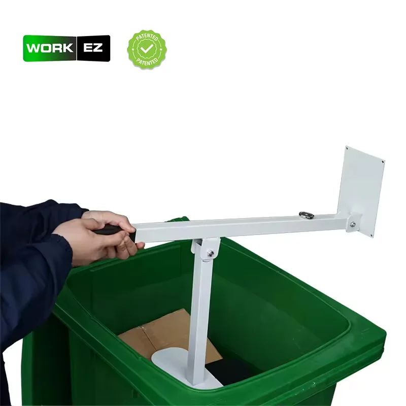 durable strong iron wall-mounted manual trash compactor household rubbish waste bin environmental protection sanitary landfill