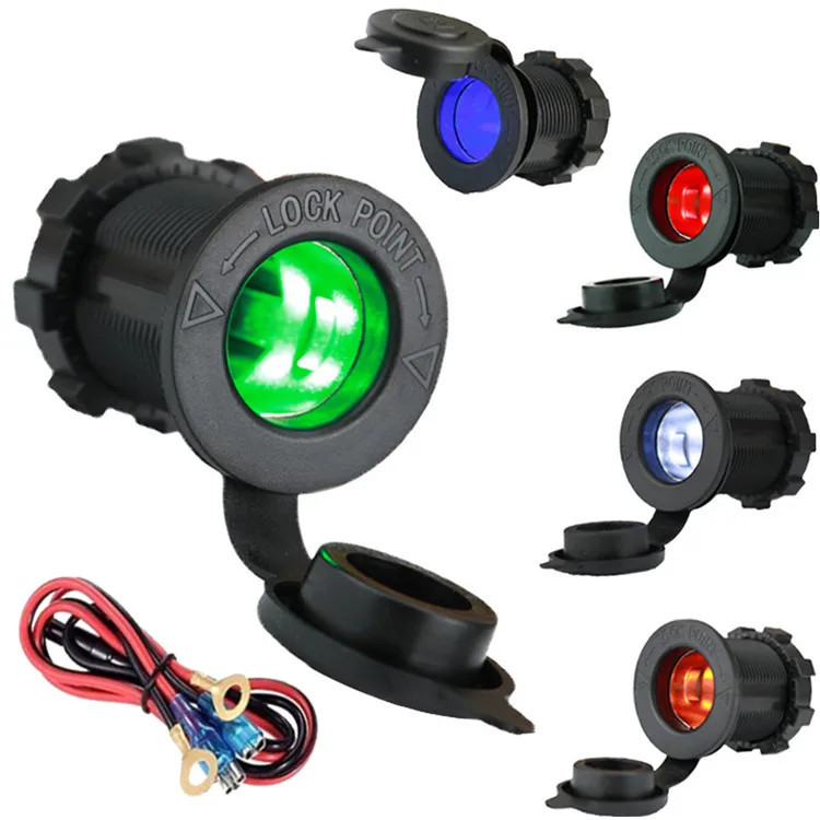 12-24V waterproof usb cigarette lighter with led for boat car bus