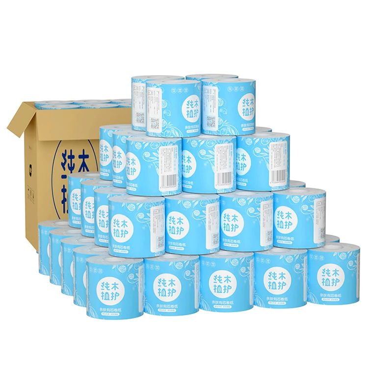 Factory Price High Standard Eco-Friendly Comfortable 4 Ply White Tissue Toilet Paper Roll