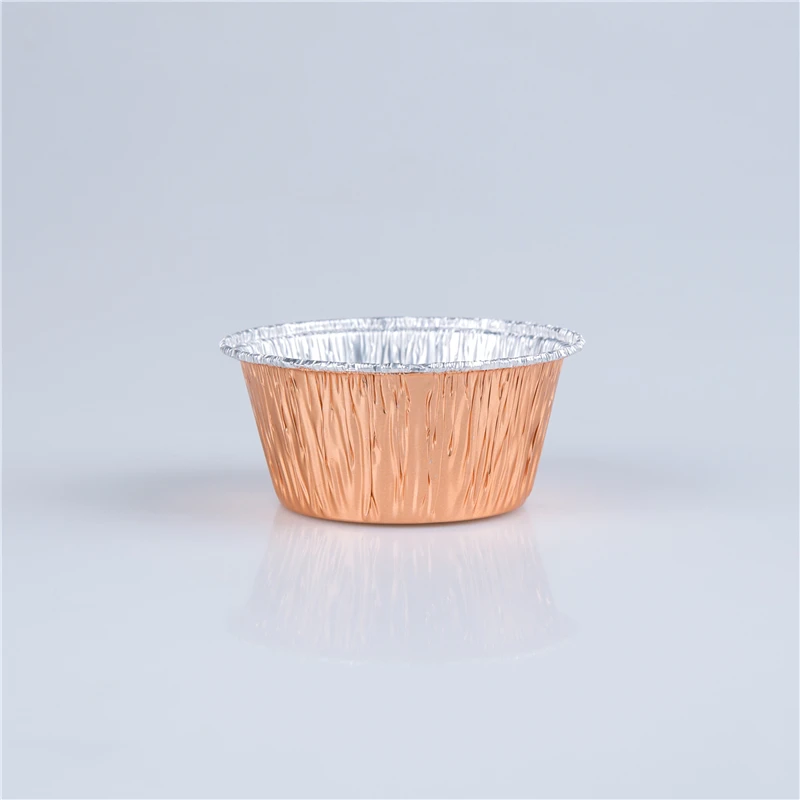 Wholesale colorful 105ml aluminium foil cupcake cup round mini aluminum foil muffin cake tray with lid for party